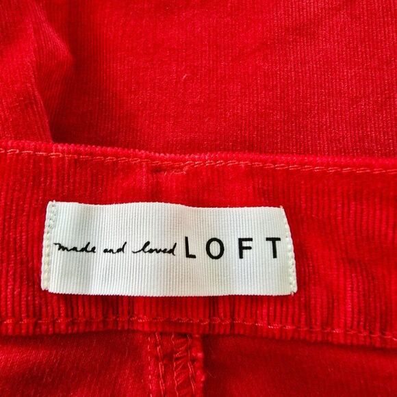 Loft Made and Loved Red Corduroy Pants 29/8 High Waist Skinny Womens 31 x 28 - Picture 7 of 10